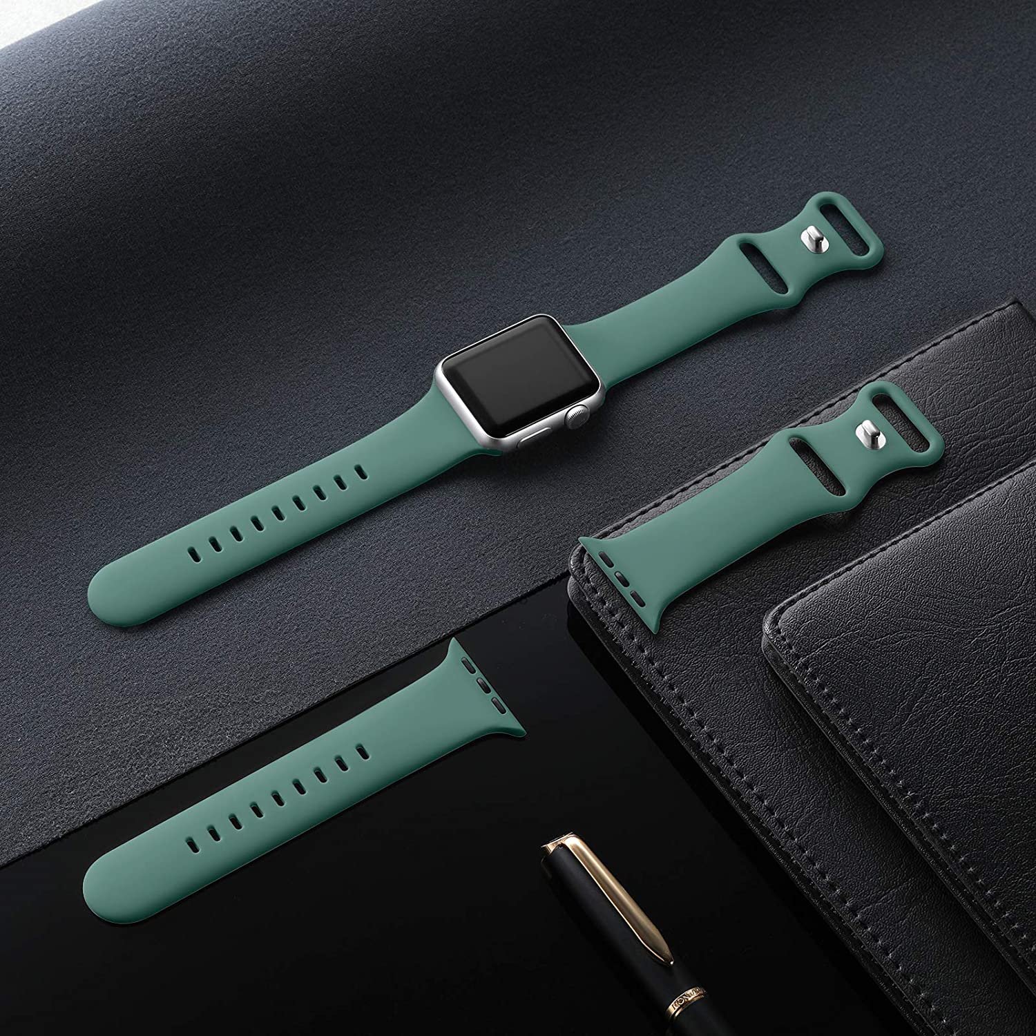 Silicone Watch Band For Apple Watch Series 7 6 5 4 3 2 1 Soft Replacement Smart Watch Strap For iwatch 38 40 41 42 44 45 mm