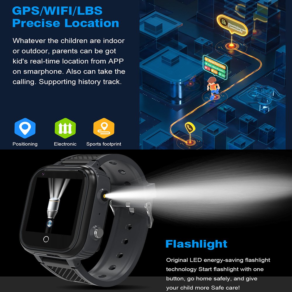 Watch supplier New design wearable devices children safety SOS GPS 7 funny games flashlight smart watch A10 kids watches