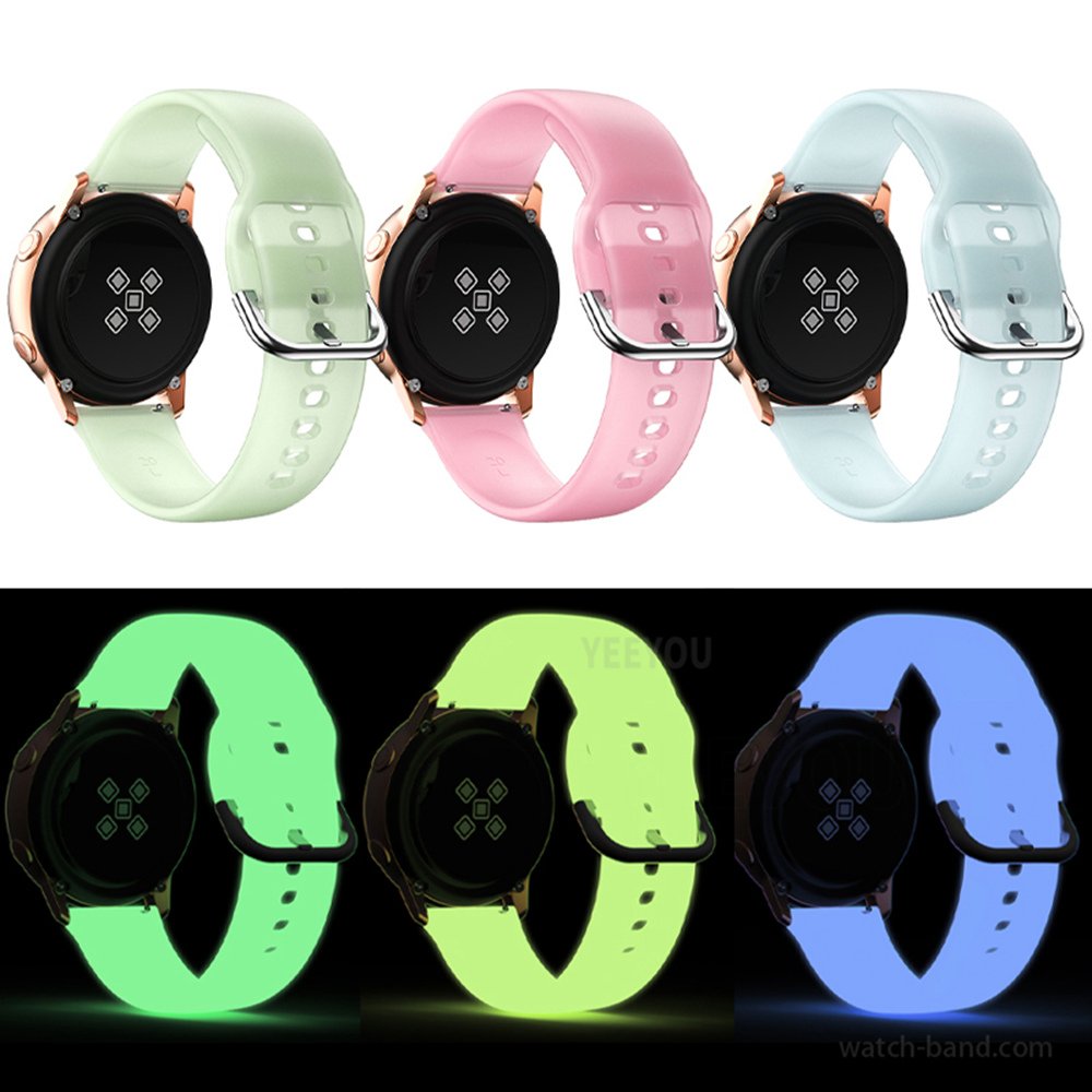 Silicone Rubber Night Vision Glitter Smart Watch Bands for Active 2 for Samsung strap galaxy watch 7 strap smart watch