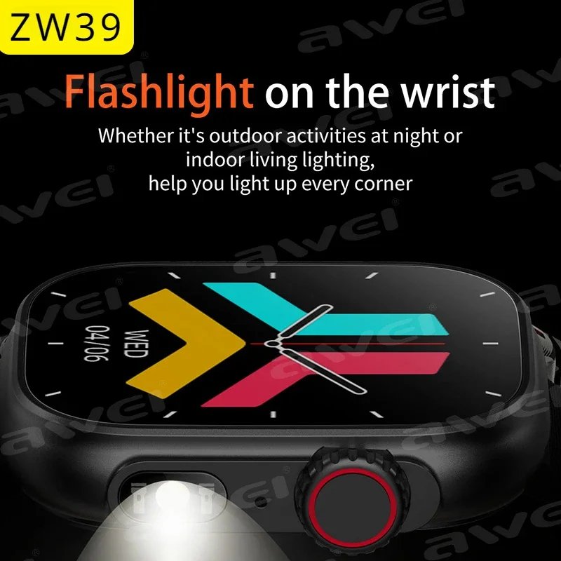 Hot selling ZW39 Health Sport Cheap Smart Watch Men Women Heart Rate Monitor Android IOS Smartwatch Call With Encoder Flashlight