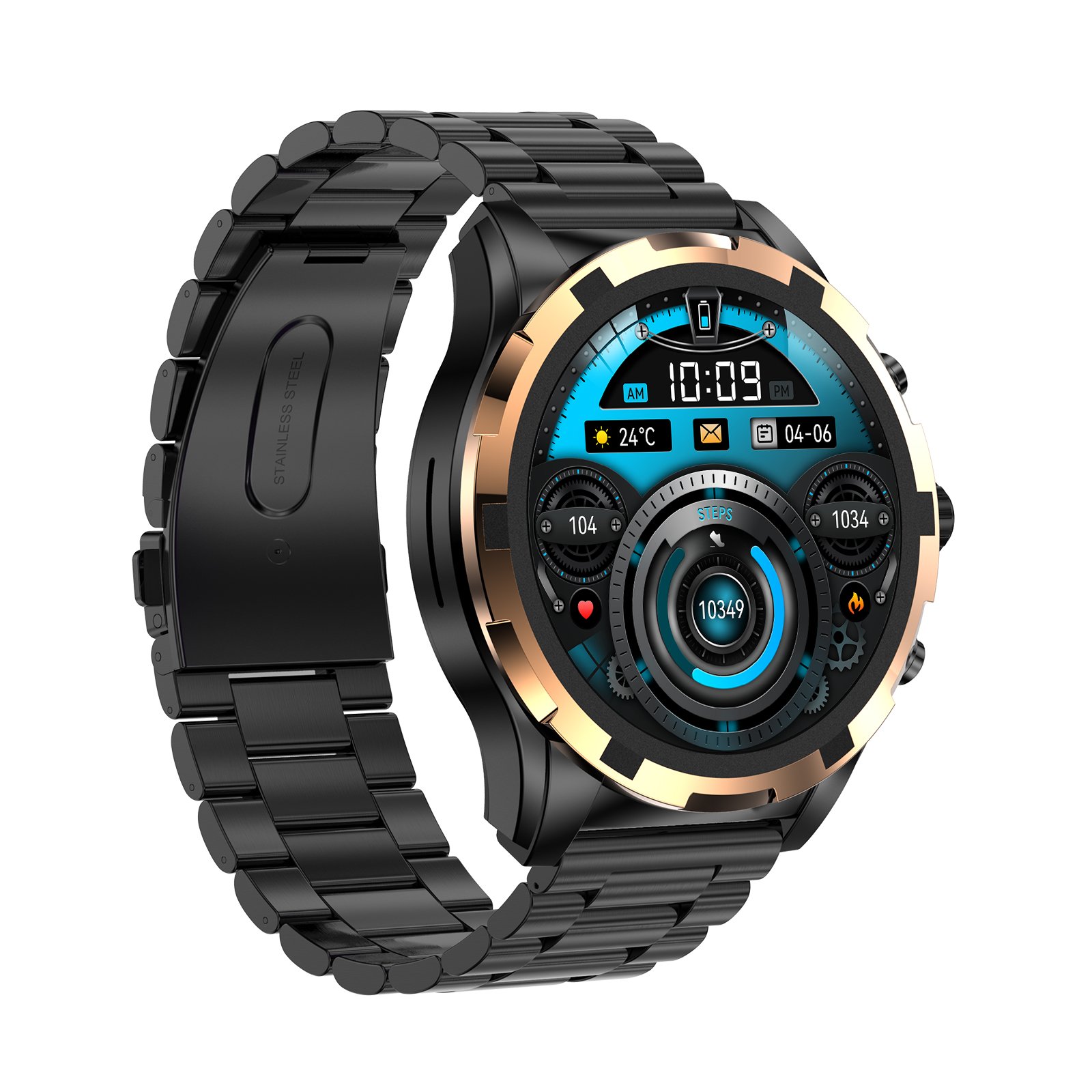 Business Smart watch HK98 Amoled screen 1.43 Inch With STEEL STRAP Metal Strong Body Case exercise modes Smartwatch T500 for men