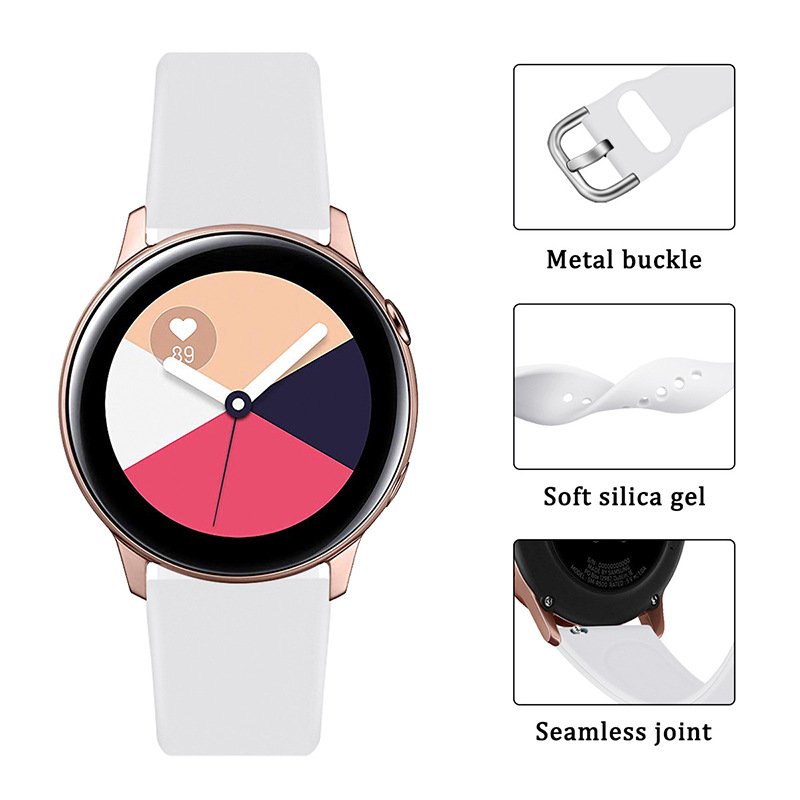 2024 high quality multi-color various rubber customized silicone smart watch strap band for galaxy active 2 Samsung watch bands