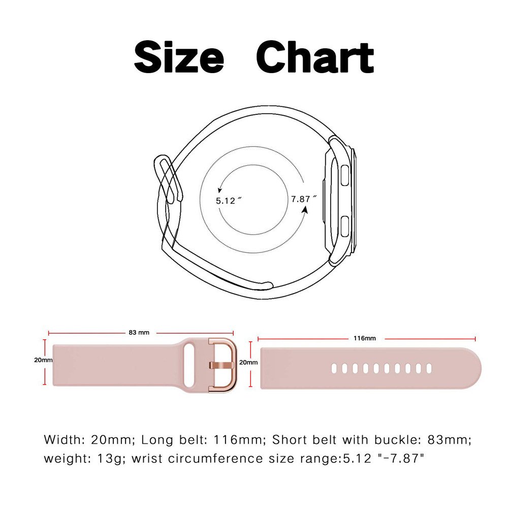 2024 high quality multi-color various rubber customized silicone smart watch strap band for galaxy active 2 Samsung watch bands