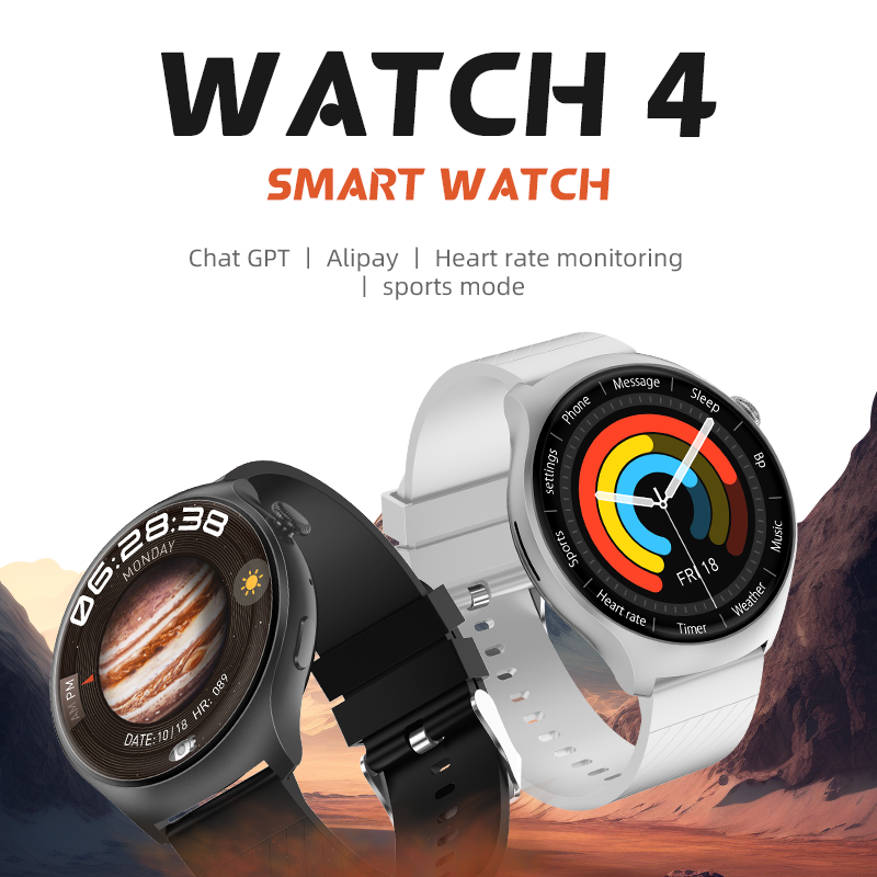 Watch 4 Smart Watch Round Screen Blood Pressure Smartwatch Message Notification Calling Sports Man Smart Bracelet