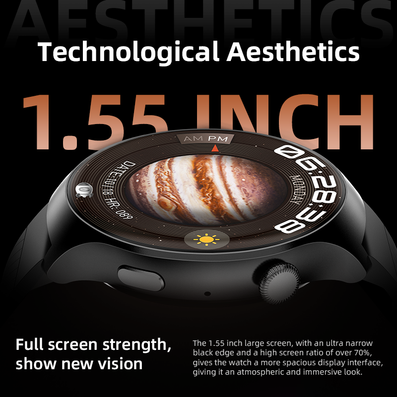 Watch 4 Smart Watch Round Screen Blood Pressure Smartwatch Message Notification Calling Sports Man Smart Bracelet