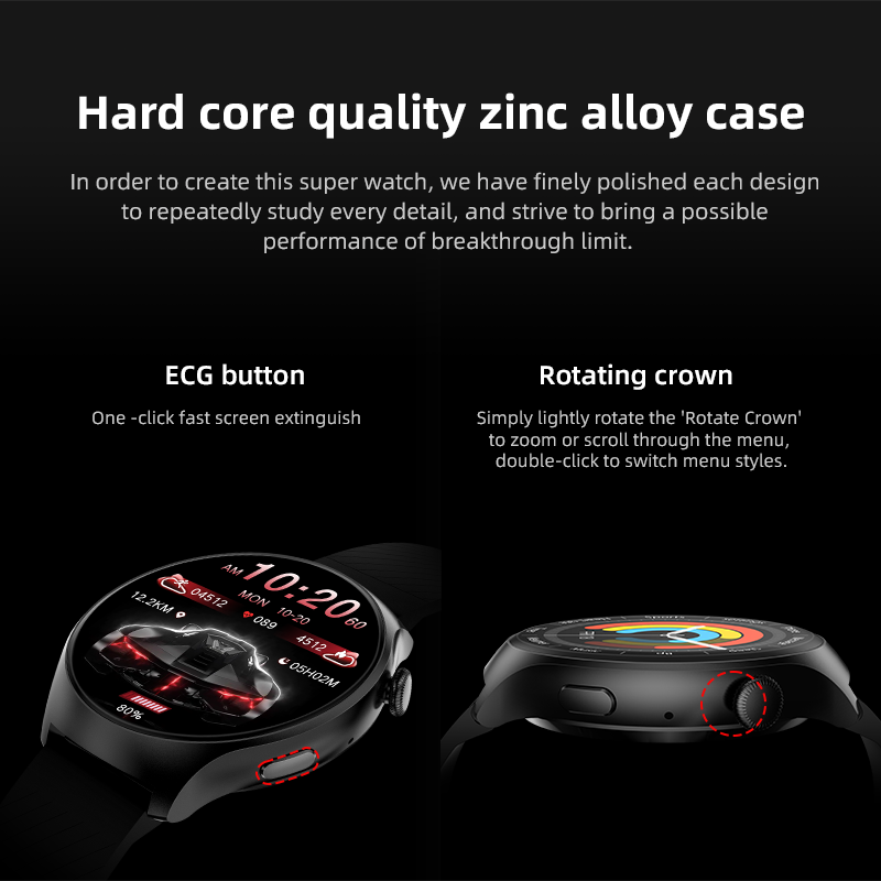 Watch 4 Smart Watch Round Screen Blood Pressure Smartwatch Message Notification Calling Sports Man Smart Bracelet