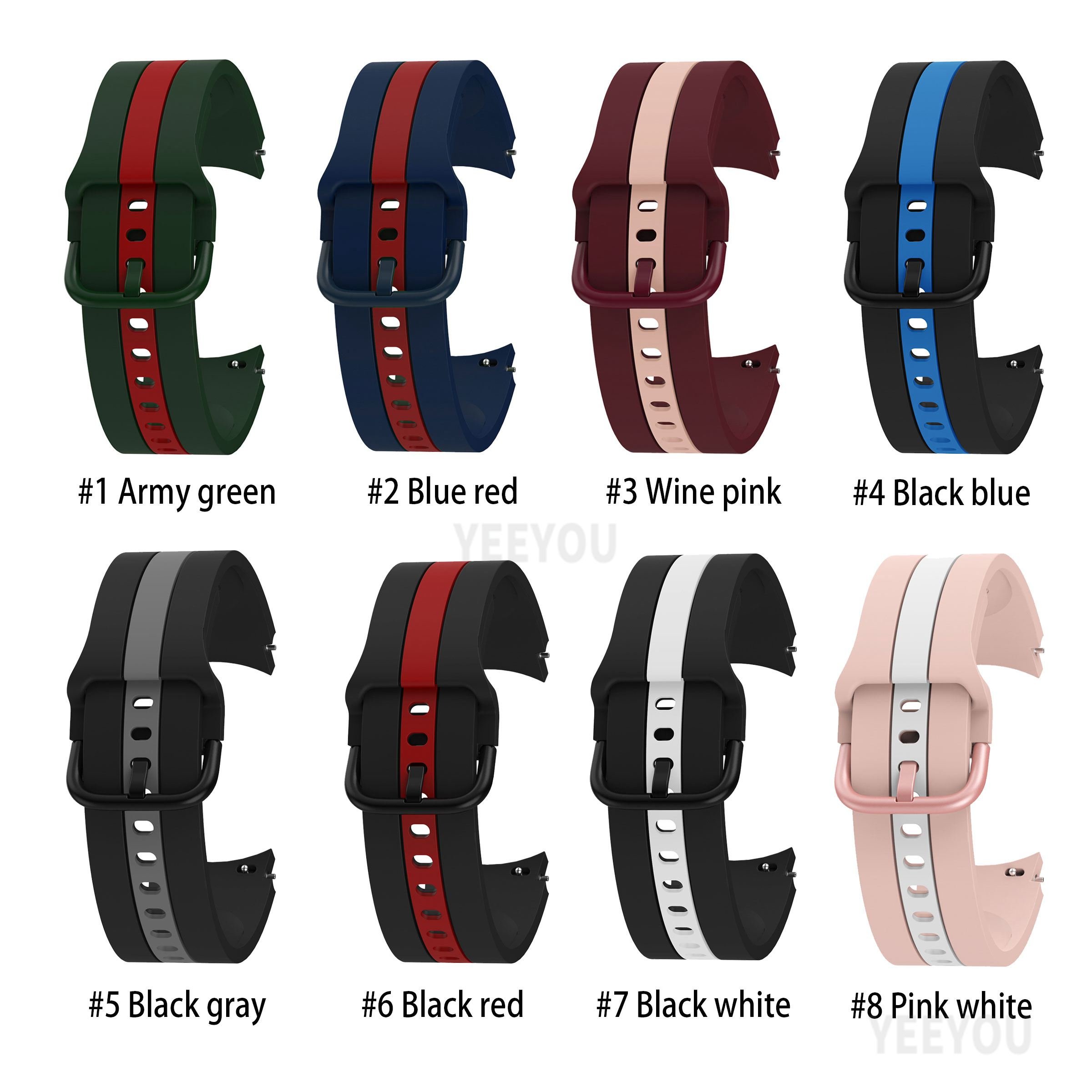 YEEYOU Silicone Wristband with Metal Buckle Multi-Color Fashion Strap Printing for Samsung Galaxy Smart Watches Series