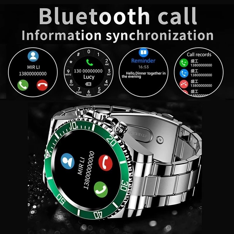 AW12 Smart Watch for Men BT Call Message Display DIY Wallpaper Heart Rate Blood Pressure Sports Waterproof Smartwatch