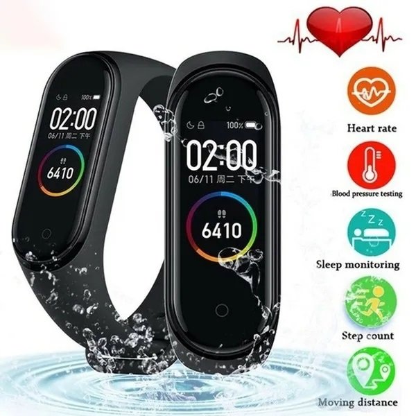 High Wearable Devices IP67 Waterproof Bt Bracelet Smart Watch M4 For Android Smart Watch Full Touch Mobile Smart Watch For Men