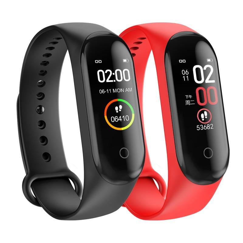 2021 Amazon Hot Selling Mi 4 Smart Watch M4 Smart Band Bracelet Hr Bp Fitness Tracker M4 Smartwatch