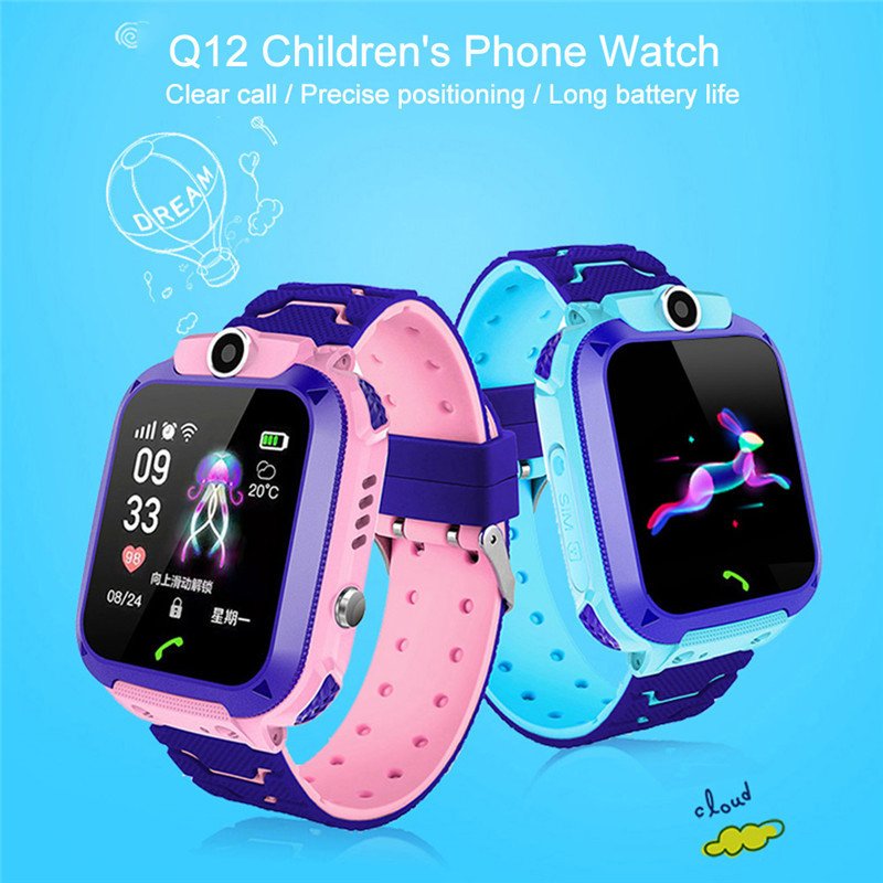 VITOG Q12 Smart Watch Kids Children Wristwatch Voice Chat Finder Waterproof Student Smart Phone for IOS Android Kids Toy Gift