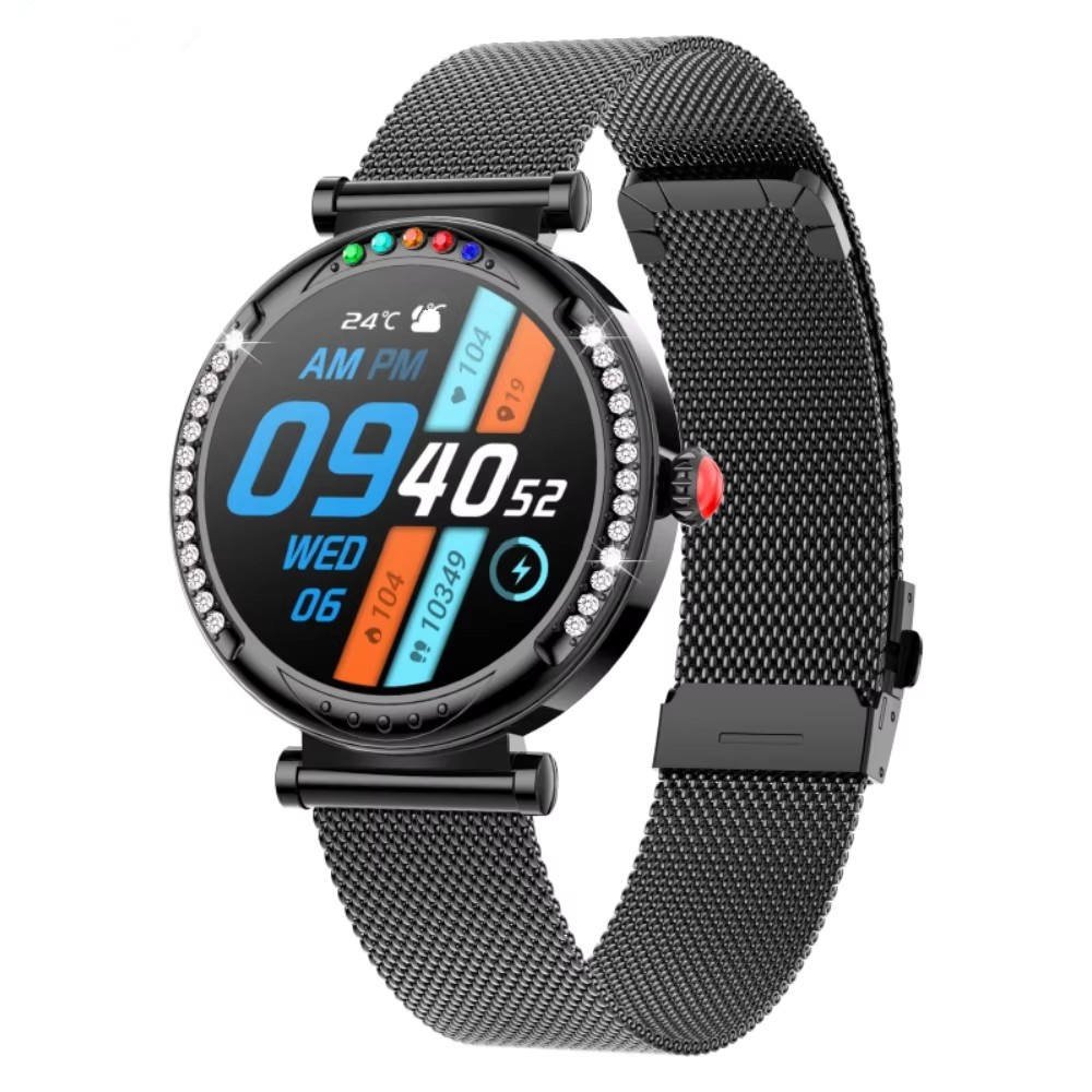 1.27inch Round Fashion Colorful Lights CF33 Smart Watch Waterproof Electric Reminder Push BT Call Ladies Steel Women Watches
