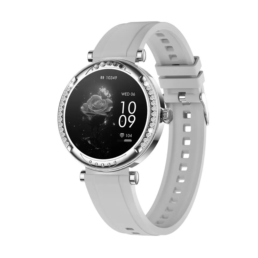 1.27inch Round Fashion Colorful Lights CF33 Smart Watch Waterproof Electric Reminder Push BT Call Ladies Steel Women Watches