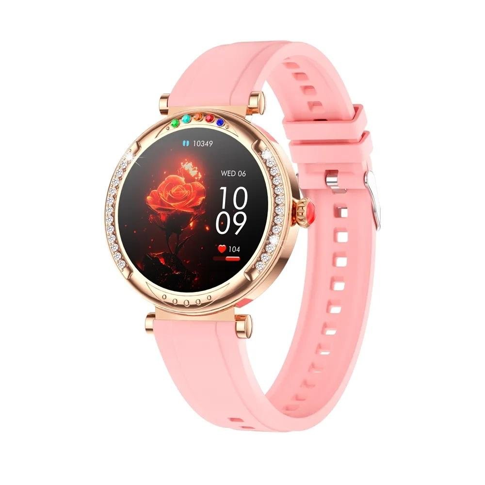 1.27inch Round Fashion Colorful Lights CF33 Smart Watch Waterproof Electric Reminder Push BT Call Ladies Steel Women Watches