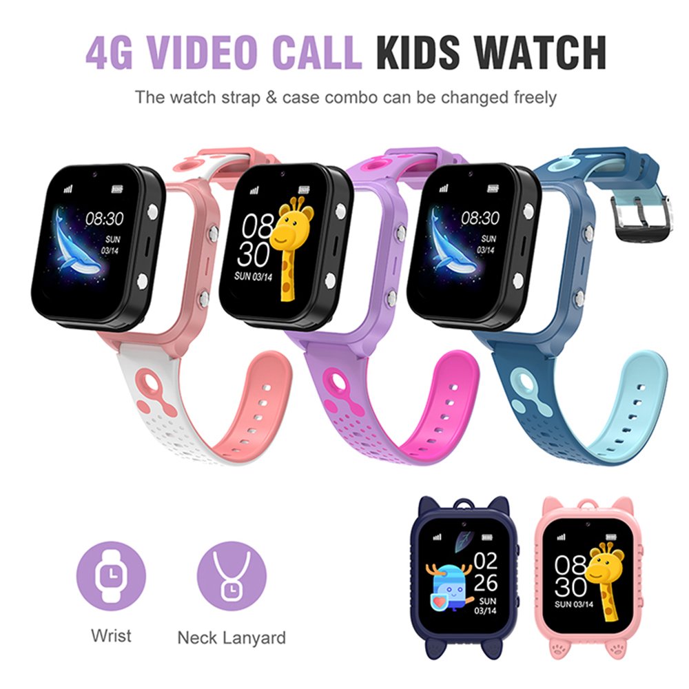 Calling Function Child Gps Sim Card 4g 5g Lte Kids Smart Watch 2024 Android 4g Gps Sim Card Smartwatch Plastic IP67 Square IPS