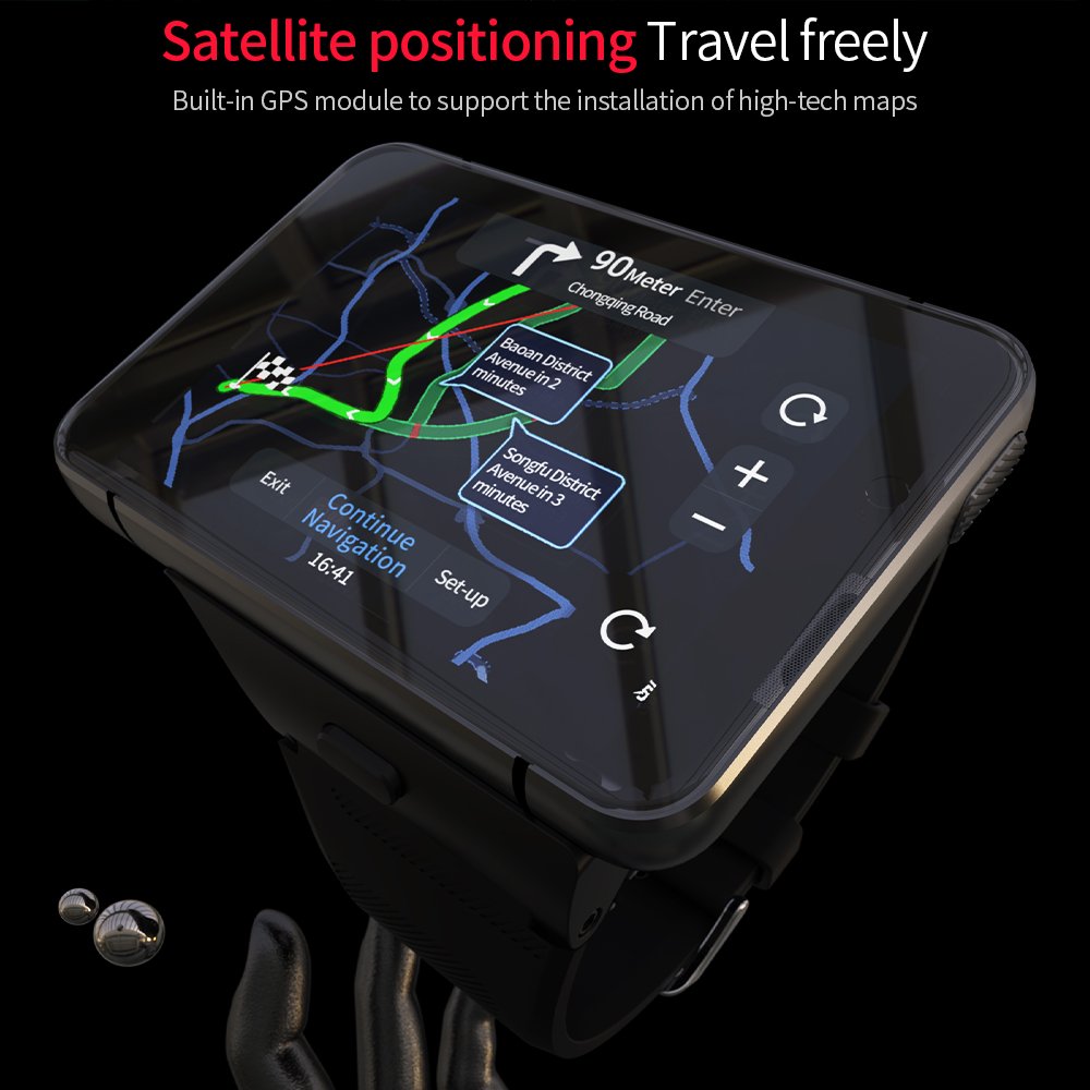 4G smart watch LOKMAT APPLLP Max 2.88 large screen 4G+64GB dual camera Android 9.0 smart watches with nano sim card slot