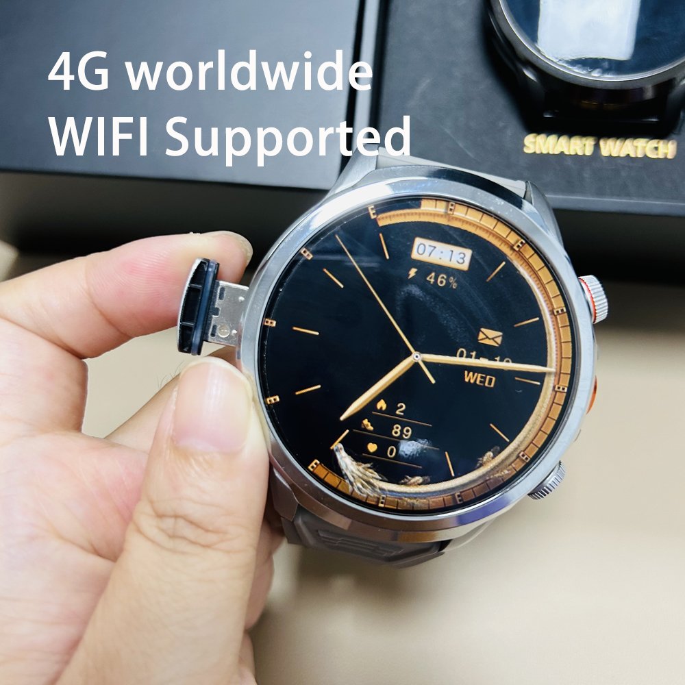 2024 4G WIFI Smart Watch 1.95 inch Arc Edge Big Screen 4G SIM Card LTE Android Smart Watch With Camera GPS 1100mah Large Battery