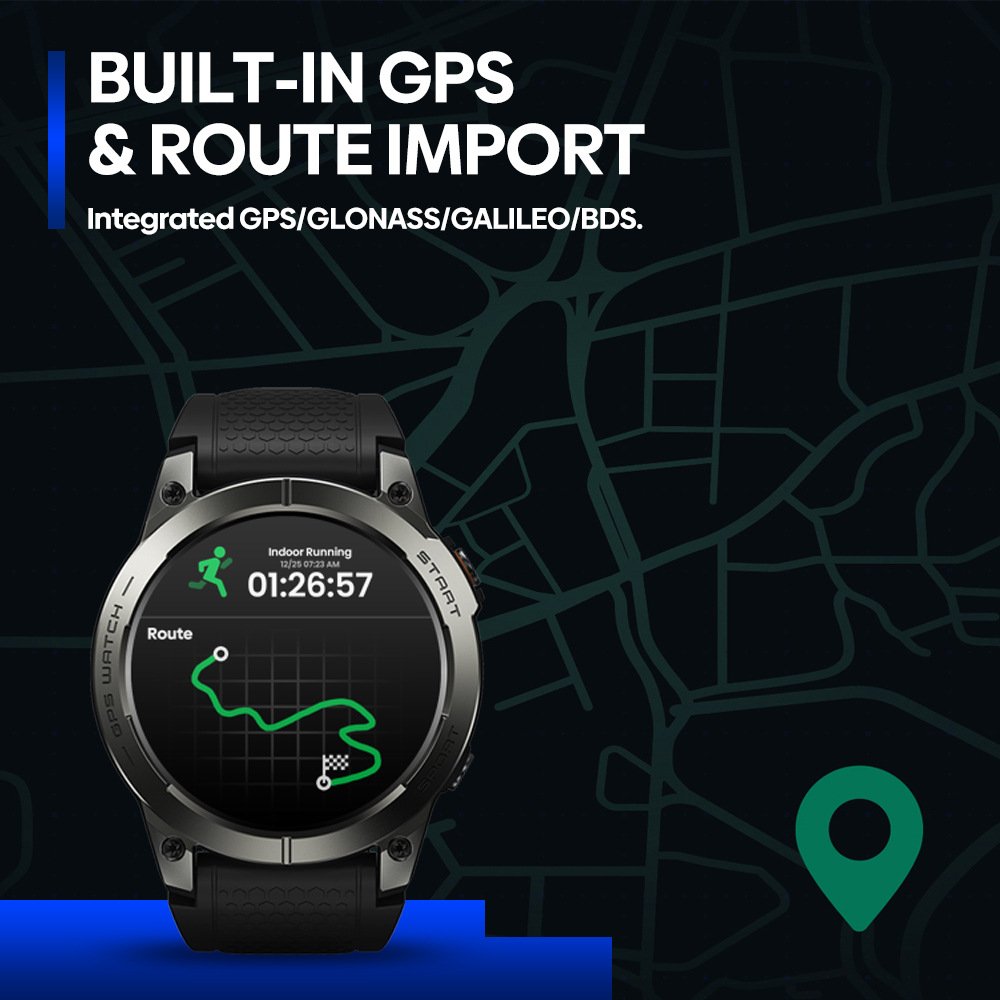 Zeblaze Stratos 3 Pro GPS smart watch 1.43 inch AMOLED screen waterproof outdoor Voice Calling Always-on Displays Smart watch