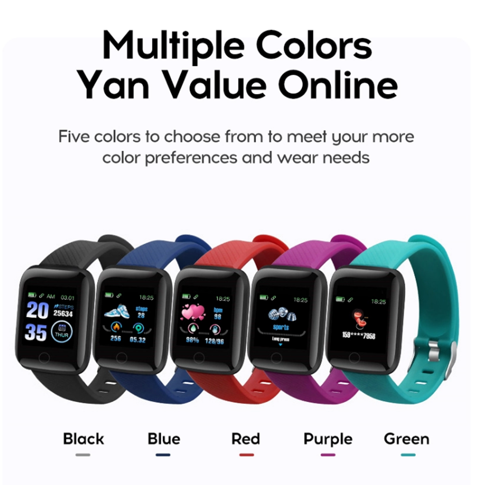 116Plus Smart Watch Wristband Sports Fitness Smart Bracelet Blood Pressure Measurement Watches Pedometer Smartwatch
