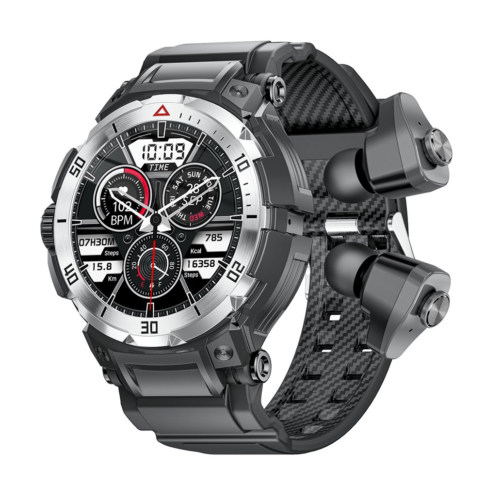 2024 New GT100PRO TWS BT Earphone 1.46Inch Touch Screen Outdoor sport NFC Health Smart Watch With Earbuds