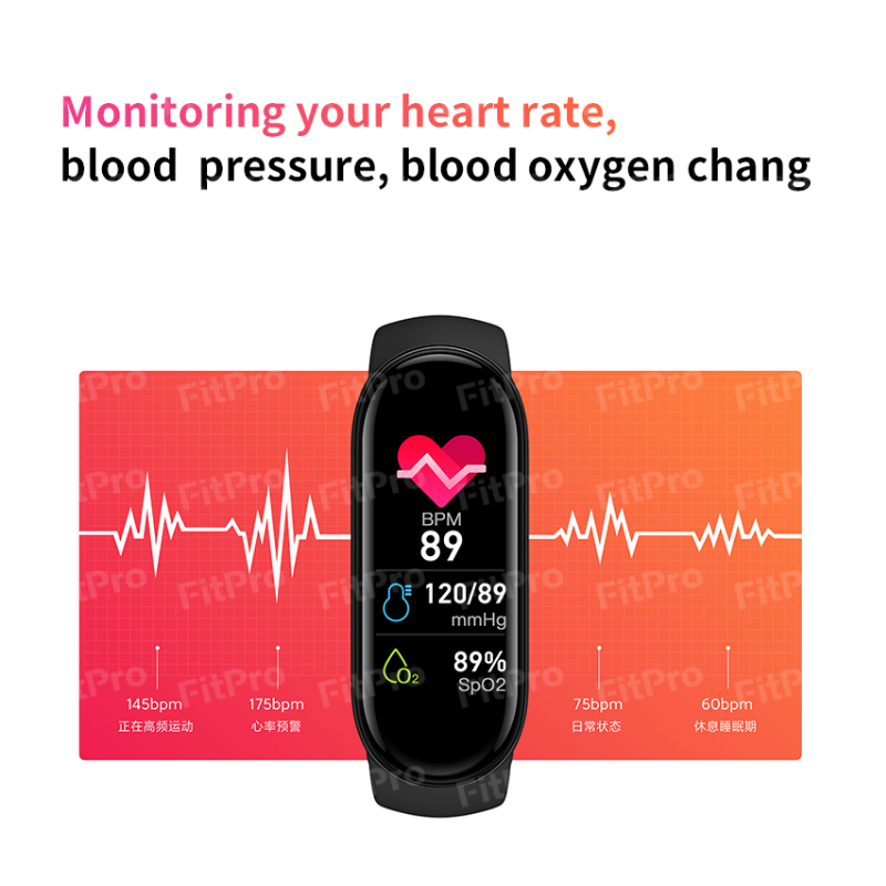 Factory Direct Sales Latest Smart Band 7 M3 M4 M5 M6 Fitness Watch Activity Tracker Smart Watches Mi Band M6 M7 Smart Bracelet