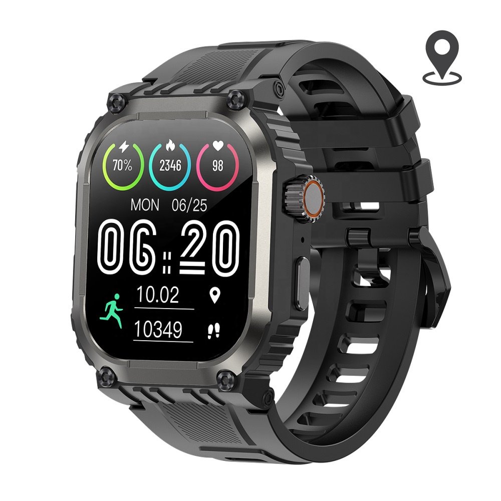 2024 GPS Smart Watch LG101 1.83inch Screen BT Call 410mAh Battery IP68 Waterproof Heart Rate Sports Waterproof Smart Men's Watch