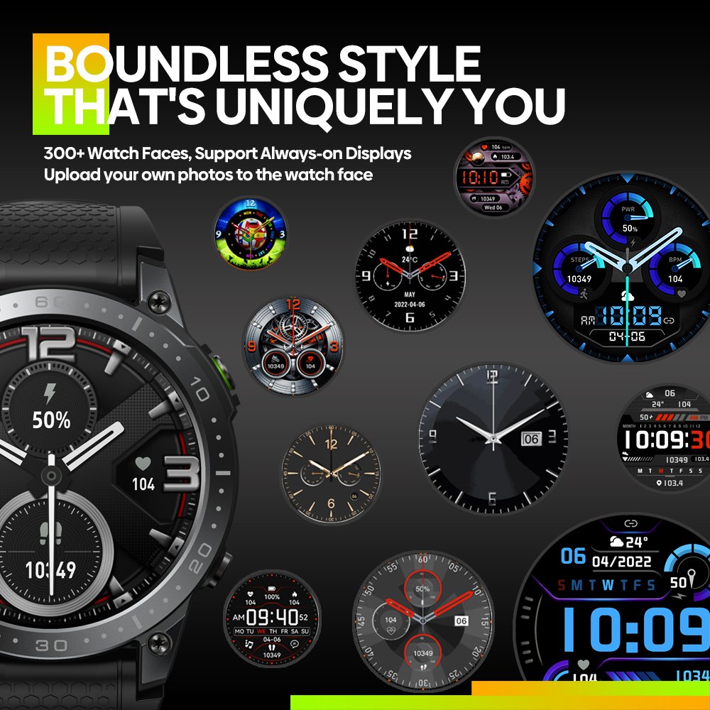 Zeblaze Ares 3 Pro Smart Watch Ultra HD AMOLED Display Voice Calling 100+ Sports Modes 24H Health Monitor Smartwatch
