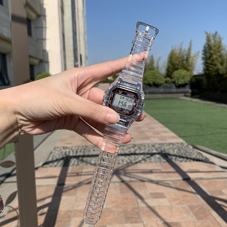 Fashion Sports clear TPU Soft Breathable Smart Watch Strap watch case For Casio Watch DW5600 GW5610
