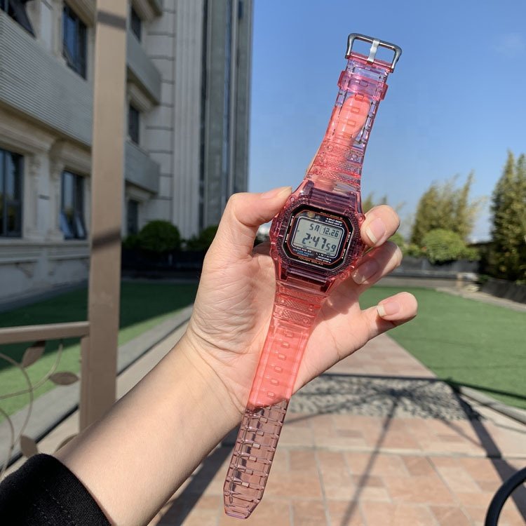 Fashion Sports clear TPU Soft Breathable Smart Watch Strap watch case For Casio Watch DW5600 GW5610