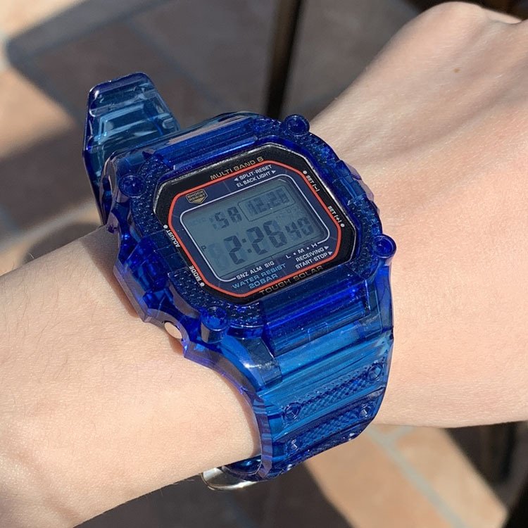 Fashion Sports clear TPU Soft Breathable Smart Watch Strap watch case For Casio Watch DW5600 GW5610
