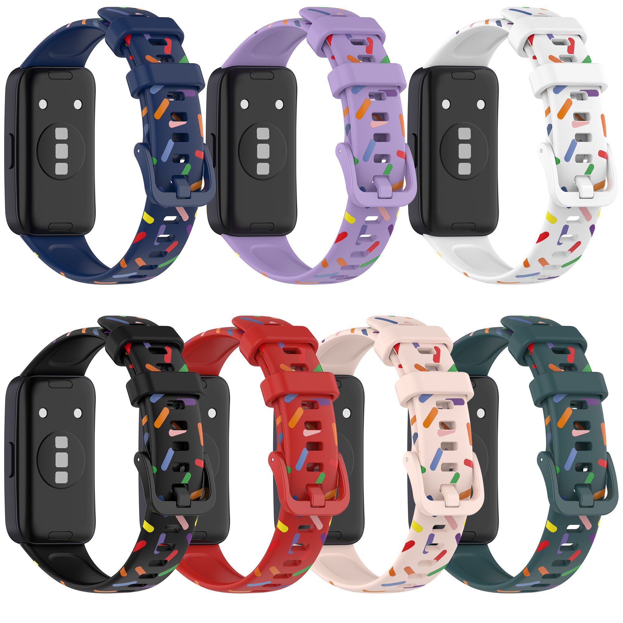 New Trends huawei band 8 9 silicone TPU rainbow sport Replacement smart Watch Strap Correa For huawei band 8 9