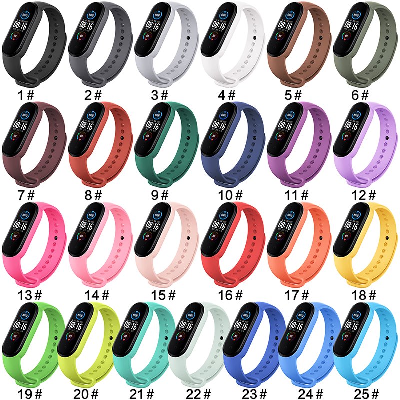 Classic Silicone Smart Watch Sport Band Replacement Watch Straps for Xiaomi 5 6 Mi Band