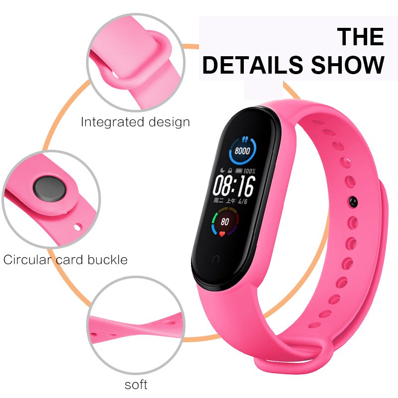 Classic Silicone Smart Watch Sport Band Replacement Watch Straps for Xiaomi 5 6 Mi Band