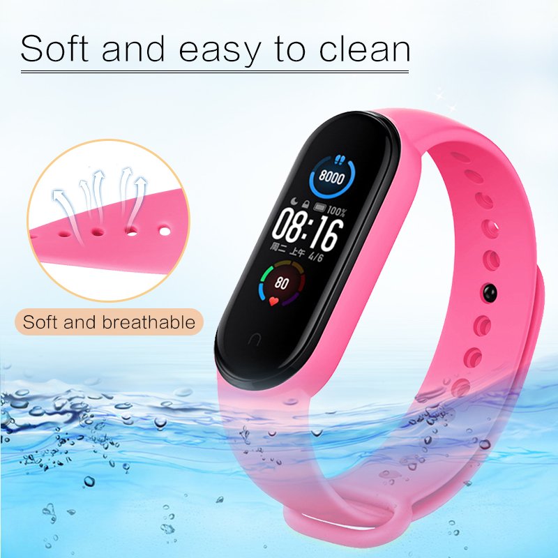 Classic Silicone Smart Watch Sport Band Replacement Watch Straps for Xiaomi 5 6 Mi Band