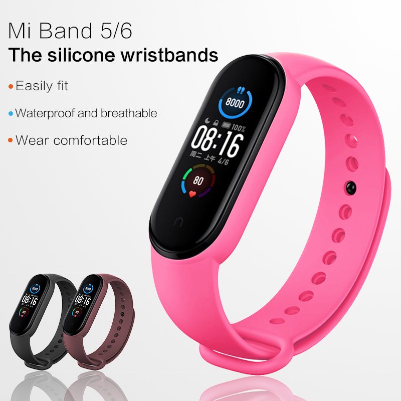 Classic Silicone Smart Watch Sport Band Replacement Watch Straps for Xiaomi 5 6 Mi Band