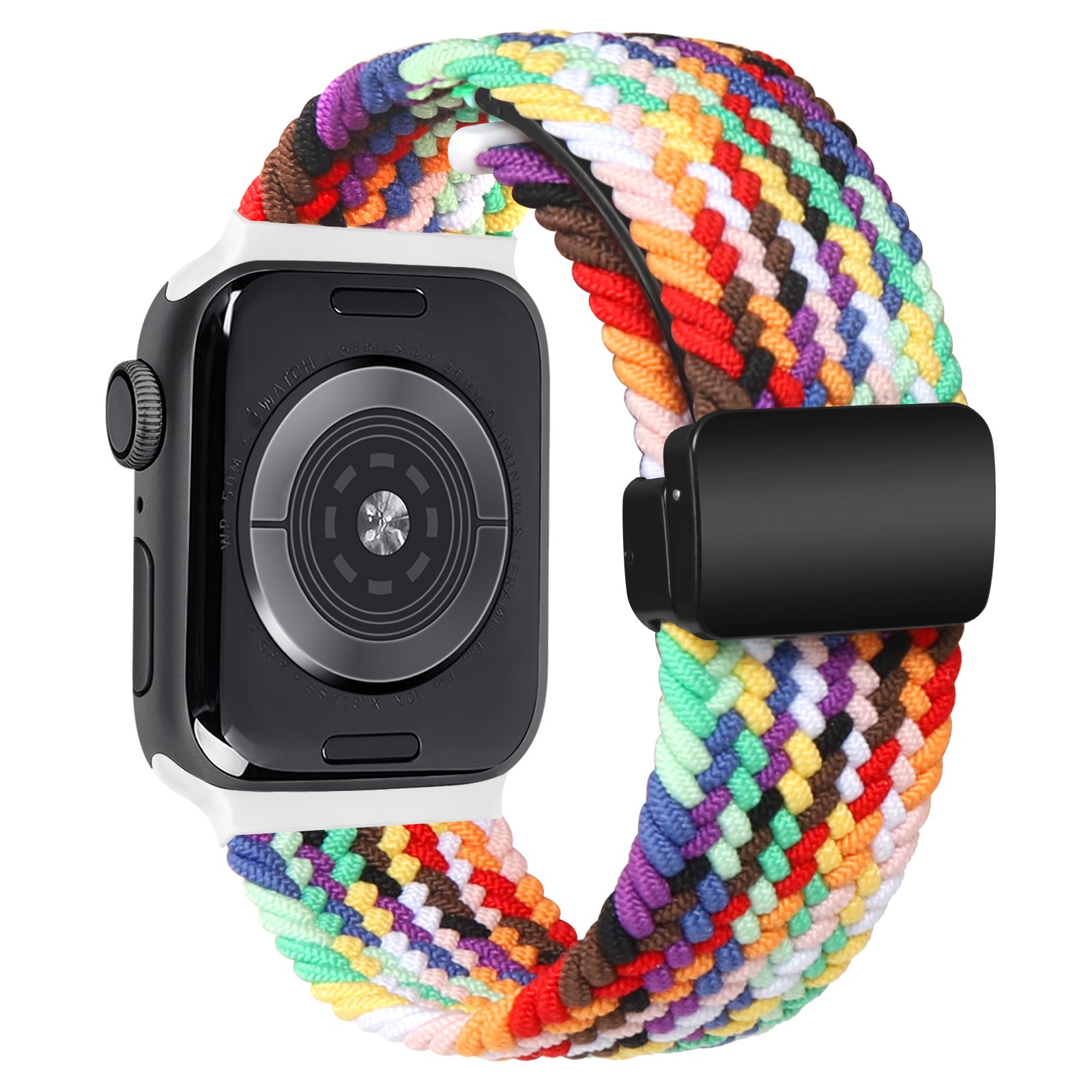 Factory wholesale weave nylon 49mm 45mm Magnetic button smart watch band straps Correa for Apple