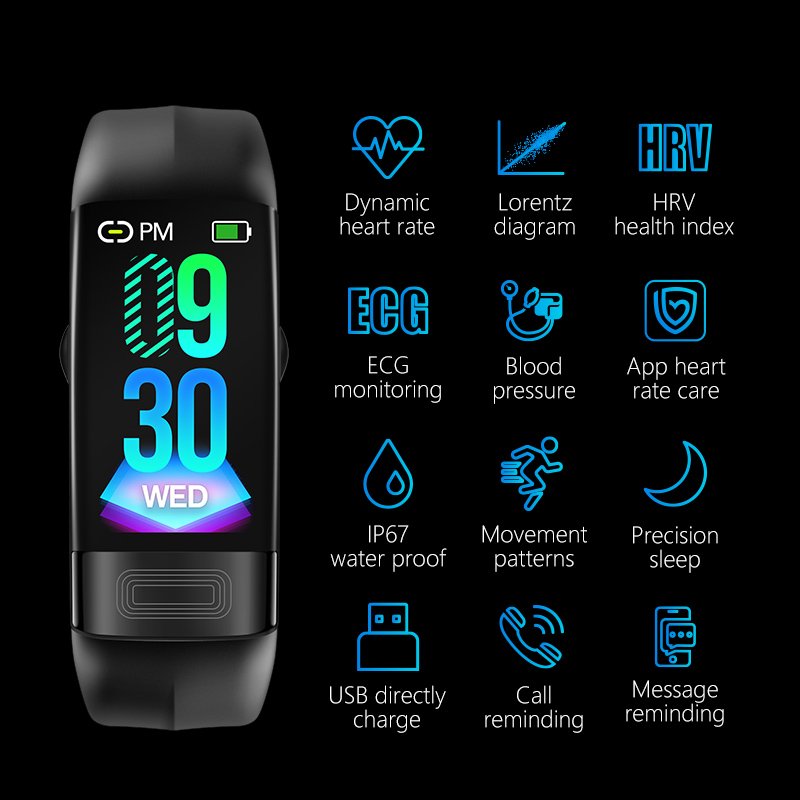 2023 New Blood Pressure Measurement Waterproof Smart Bracelet Fitness Band Watch Smart Bracelet