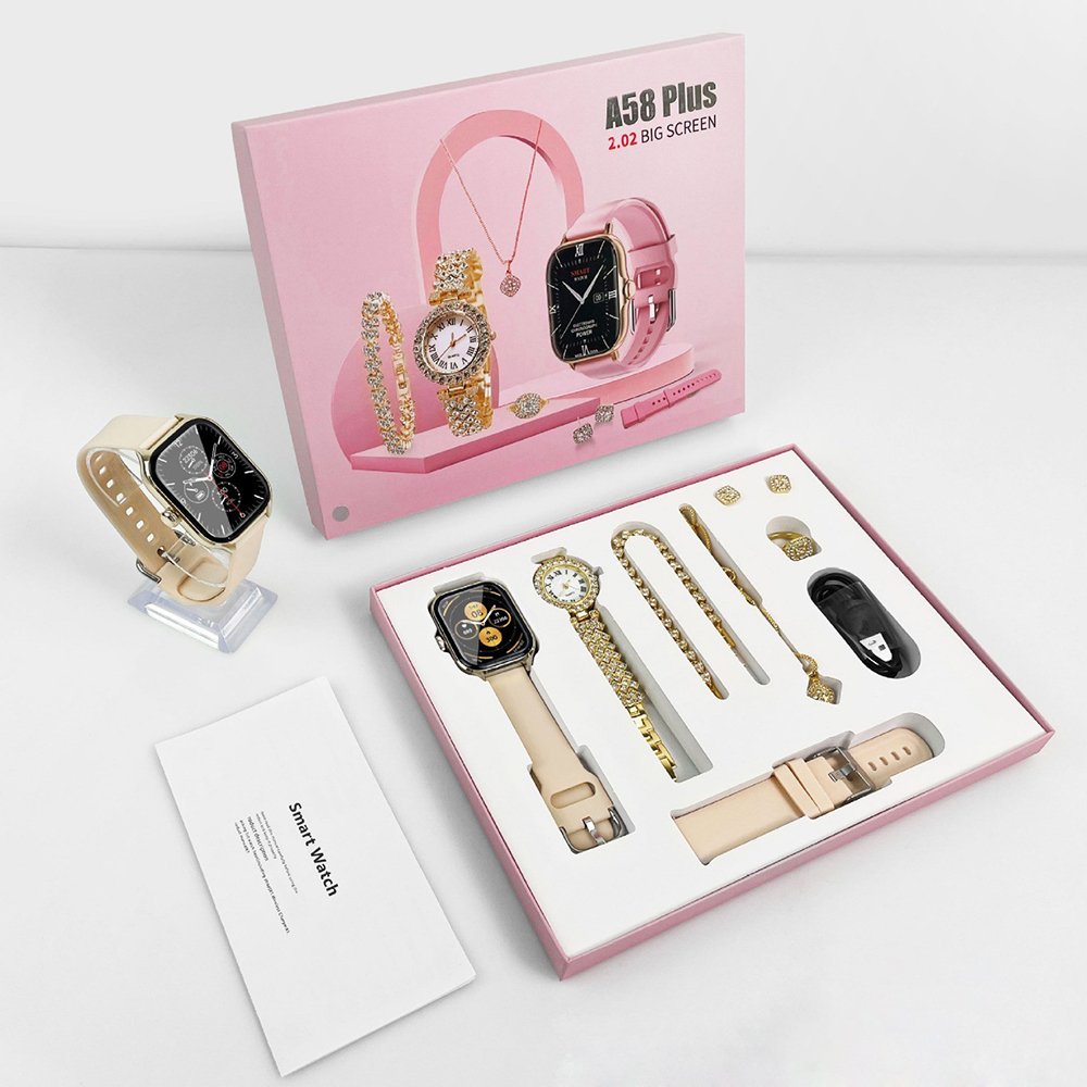 A58 Plus Girl Gift set Reloj inteligente Smartwatch 2024 Mujer Montres intelligentes Women Luxury Fashion Smart watch for Ladies