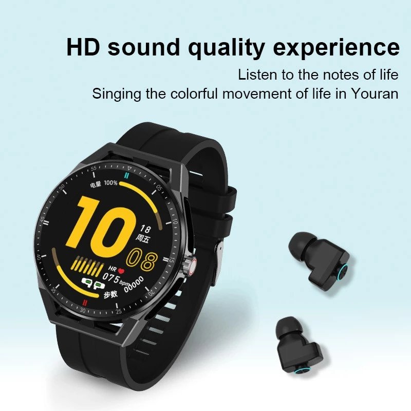 Upgraded Version Smart Watch with Earbuds 2 in 1 TWS Wireless Earphones BT Call Music Men Women Headset Smartwatch 2024