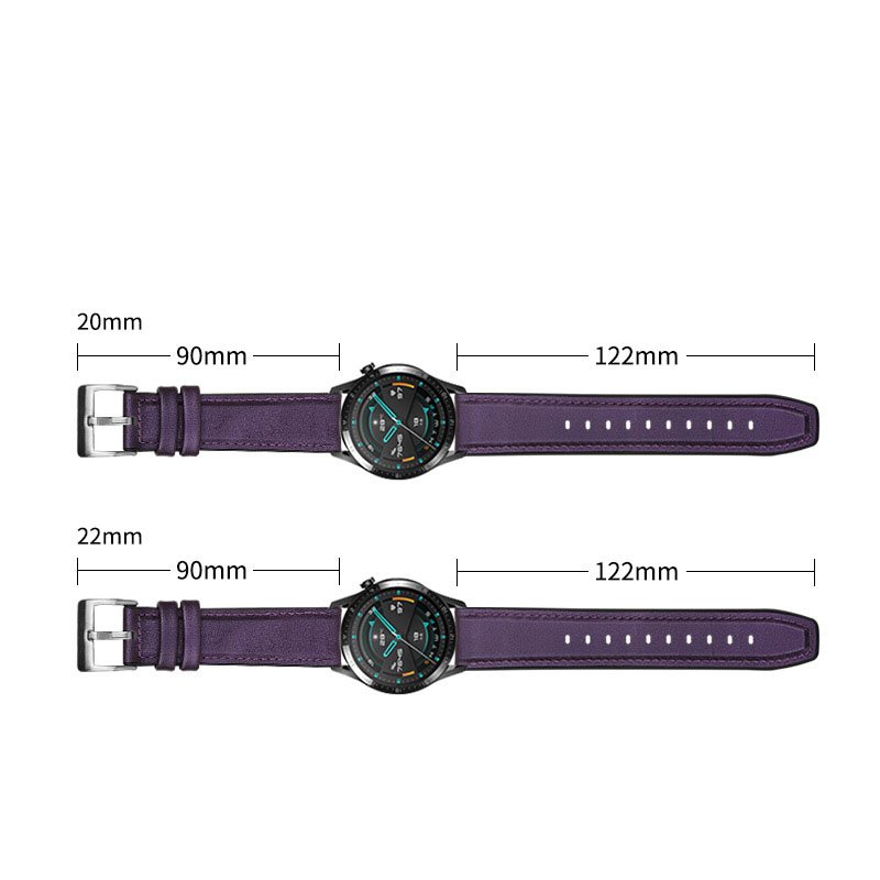 Hybrid Genuine Leather and TPU Rubber Watch Band Quick Release Wristband 22mm Smart watch Strap for Samsung Galaxy Watch 4 5 6