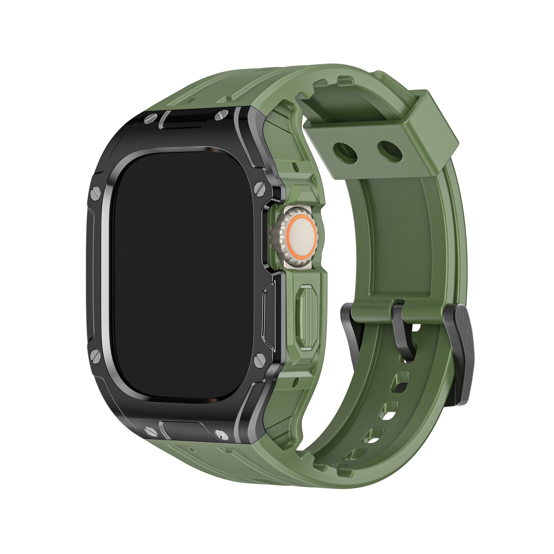 49mm Luxury Shock Silicone Smart Watch Band PC Modification Rubber Watch Case For Apple iWatch Wrist Strap cover accessories