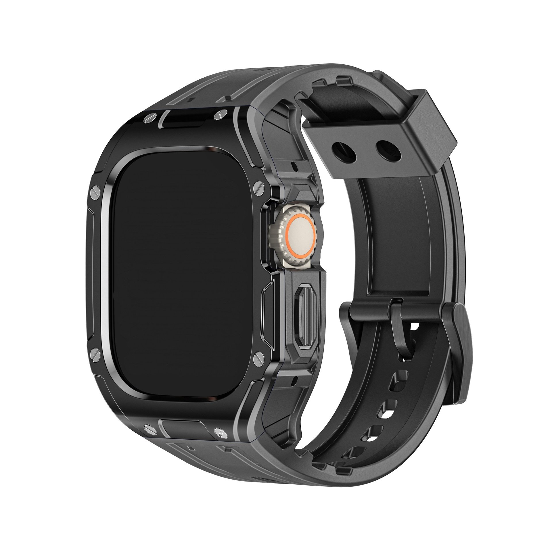 49mm Luxury Shock Silicone Smart Watch Band PC Modification Rubber Watch Case For Apple iWatch Wrist Strap cover accessories