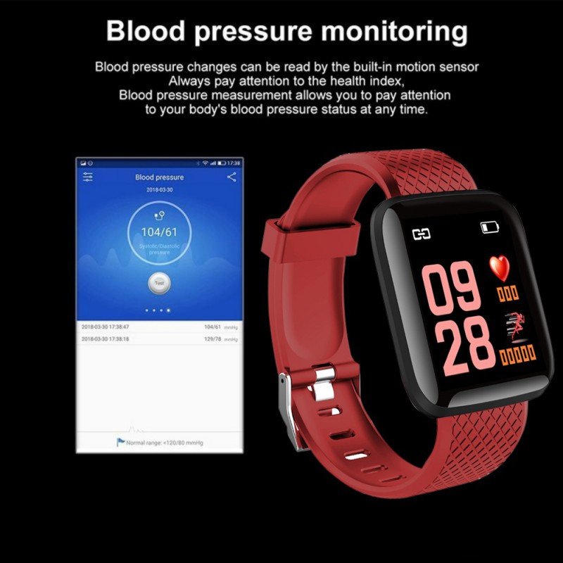 116plus Color Touch screen Smart bracelet Heart 116 plus Screen Blood Pressure Sleep IP67 Waterproof Smart watch Wristband