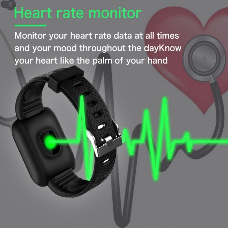 116plus Color Touch screen Smart bracelet Heart 116 plus Screen Blood Pressure Sleep IP67 Waterproof Smart watch Wristband