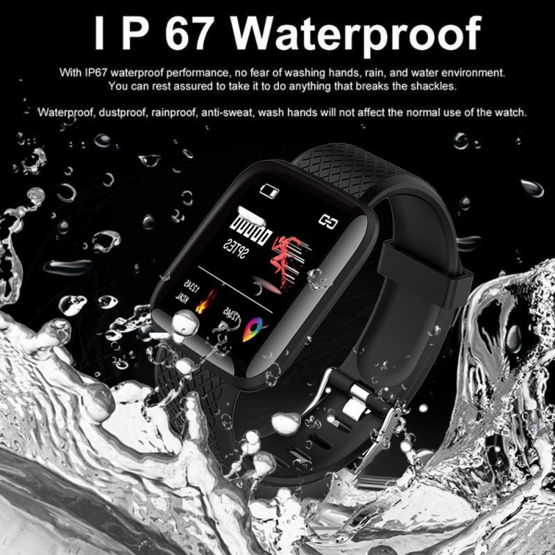 116plus Color Touch screen Smart bracelet Heart 116 plus Screen Blood Pressure Sleep IP67 Waterproof Smart watch Wristband