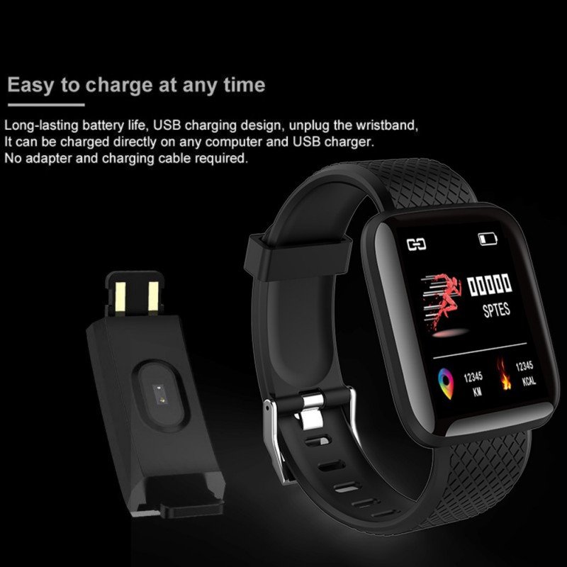 116plus Color Touch screen Smart bracelet Heart 116 plus Screen Blood Pressure Sleep IP67 Waterproof Smart watch Wristband
