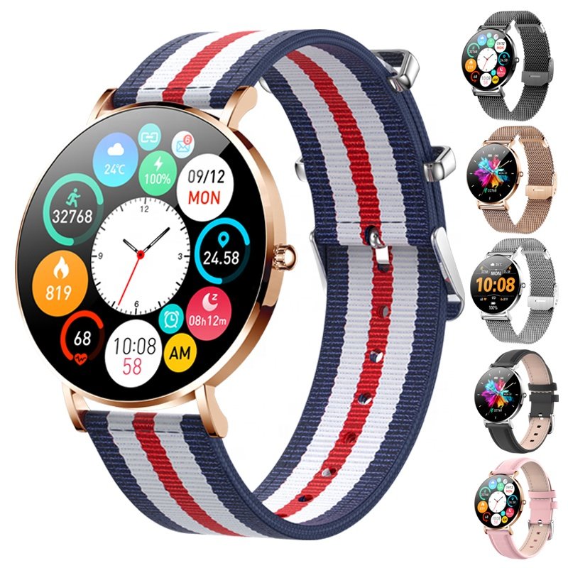2023 GT8 High quality BT Calling Reloj Round Fashion Stainless Steel Women Smart Watches