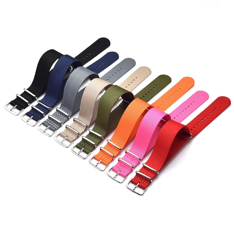 Nylon Canvas Striped Woven Watch Strap Watchband Seat Belts Fabric Watch Bands Nylon Watch Strap 22mm 20mm 18mm