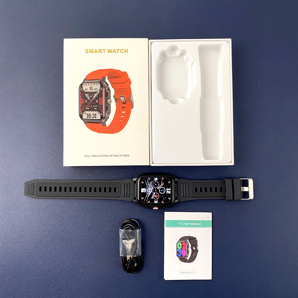 Y1 1.85'' HD Outdoor Rugged Sports Smartwatch 2024 Health monitor Reloj inteligente BT Call Fitness Smart watch for men women