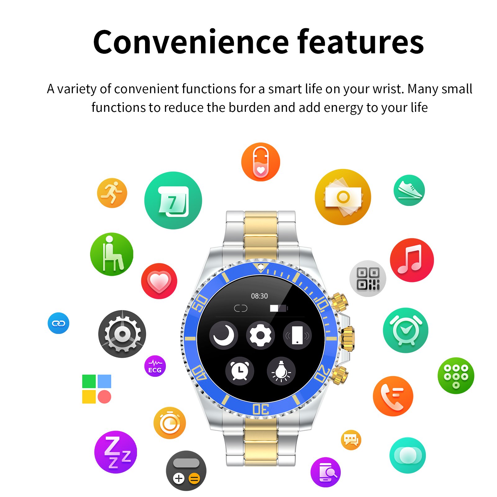 2023 Smart Watch Men Multifunction Smartwatch Fitness Sports Waterproof Watches AW12 Steel Wrist Clock BT Call Connected